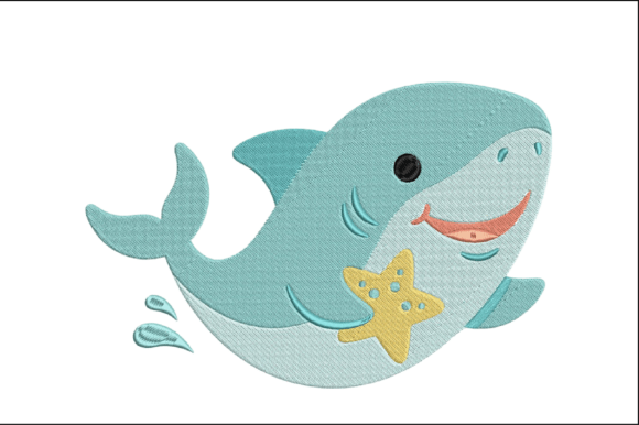 Cute Shark with Starfish Embroidery Review