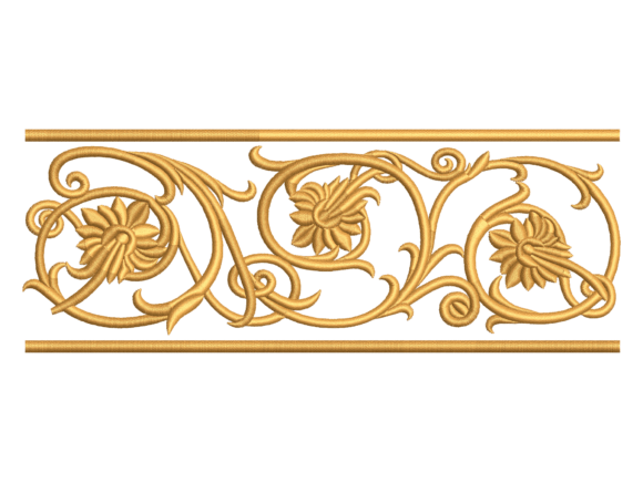 Ottoman Floral Scroll Border Embroidery Review