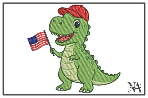 Patriotic T-Rex USA Flag Embroidery Review