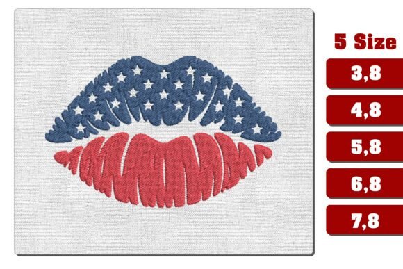 Patriotic USA Flag Lips Embroidery File Review