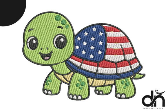 Patriotic USA Flag Turtle Embroidery Review