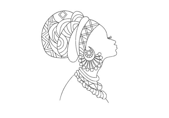 Review: African Woman Machine Embroidery Design