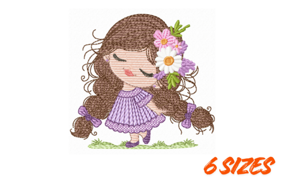 Reviewing the Cute Floral Girl Embroidery Design Art